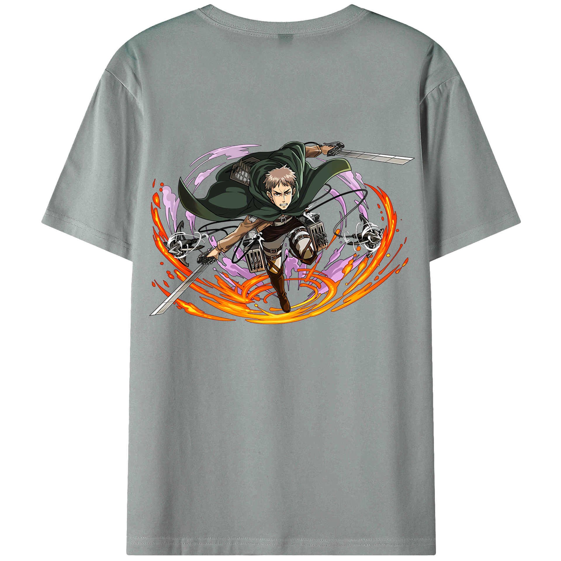 （画像用） 進撃の巨人 ジャン・キルシュタイン Attack on Titan Jean Kirstein 綿100％ メンズ半袖Tシャツ（バックプリント） 通気性